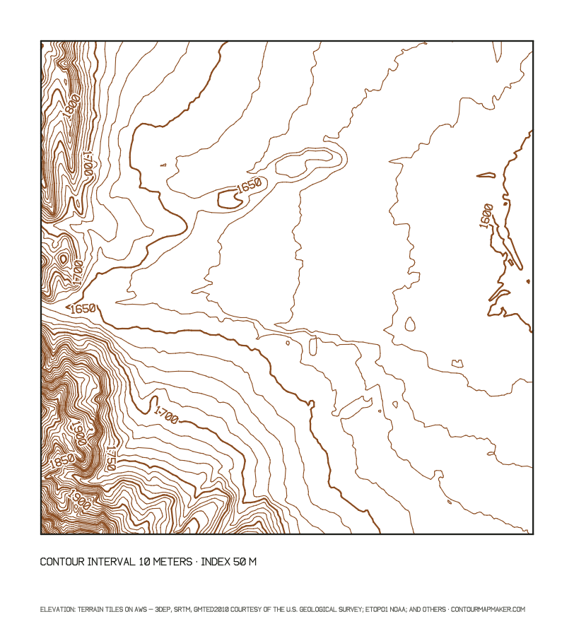 Boulder at a 10 m interval: 10 m contour map of Boulder, Colorado