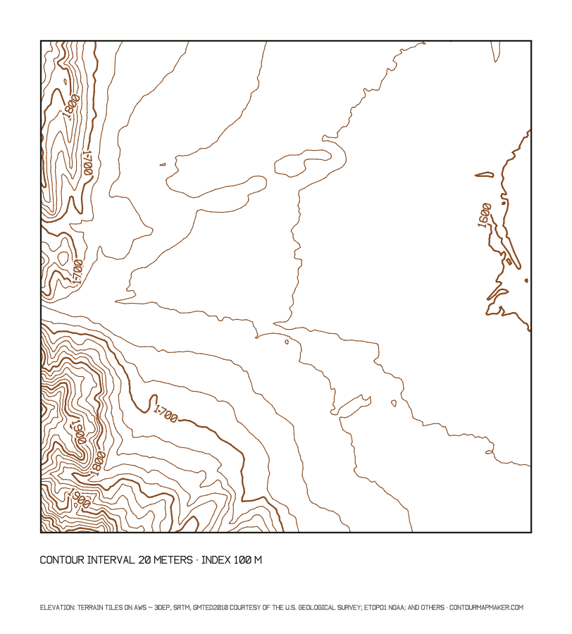 Boulder at a 20 m interval: 20 m contour map of Boulder, Colorado